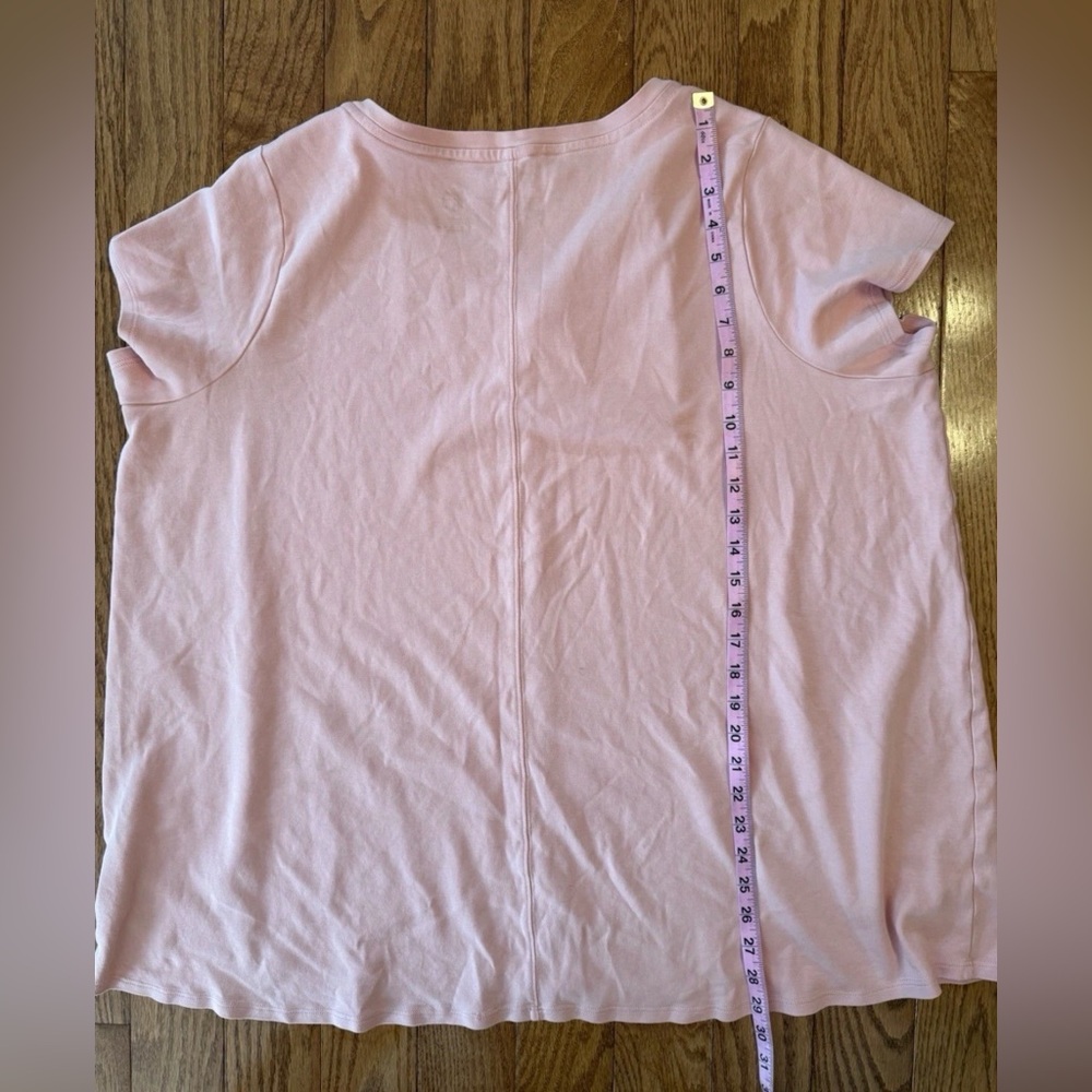Isaac Mizrahi Dusty Pink Essentials V-Neck Shower Sleeve Top 3X - Picture 2 of 4